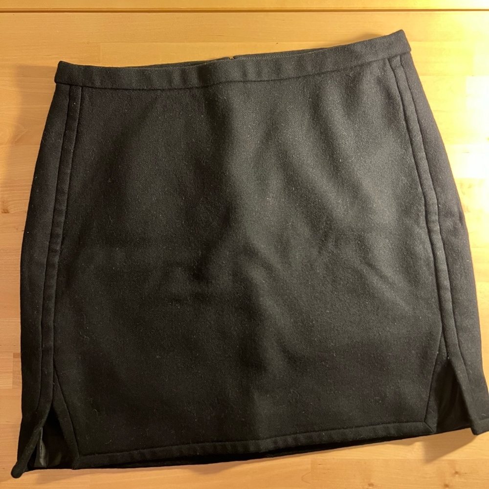 J. Crew black 100% wool skirt